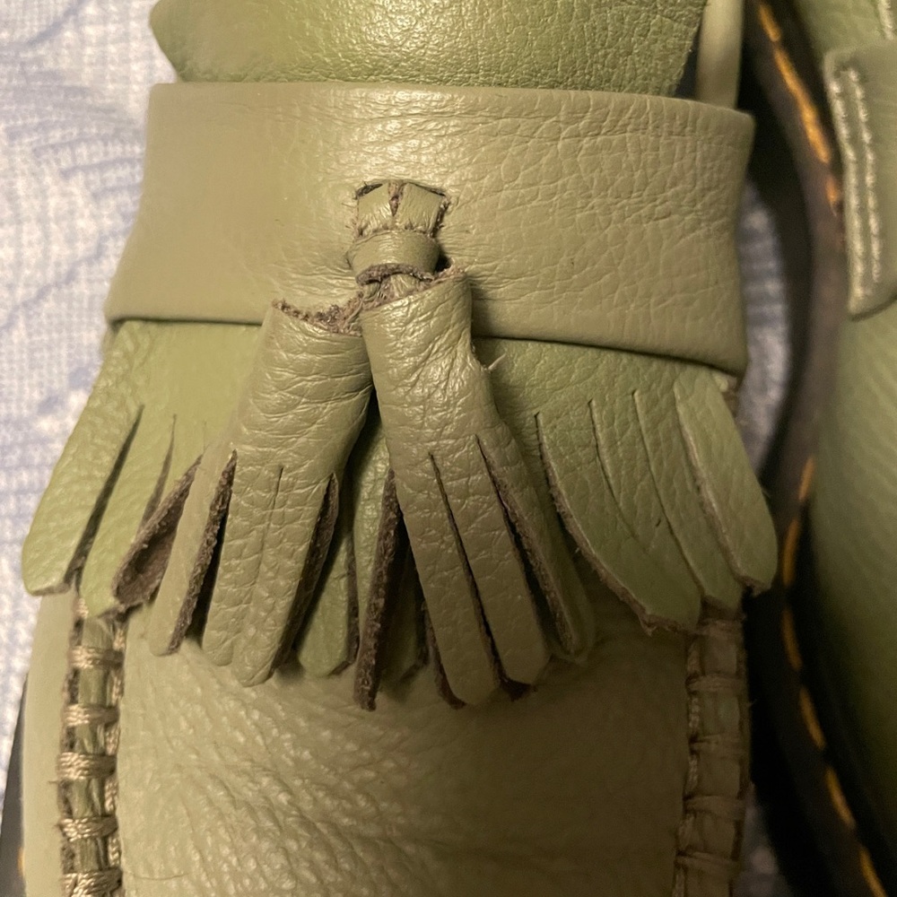 Dr. Martens Adrian Green Leather Tassel Loafers